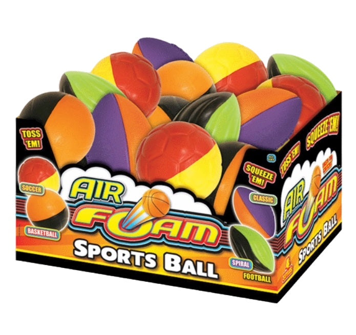 This image shows all the different foam ball options that are available. They're all in a big box.