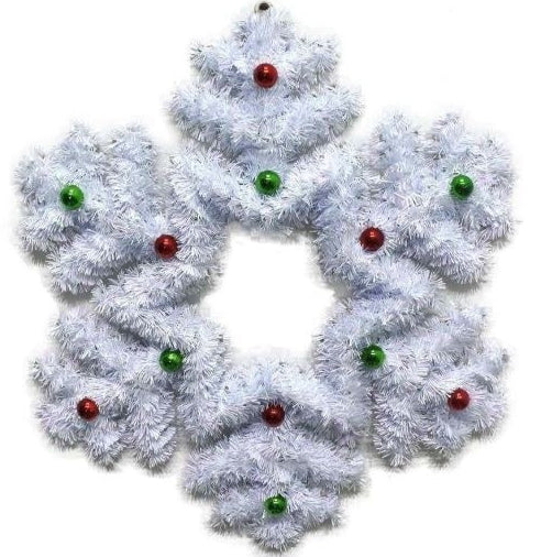 18" 2D Tinsel Snowflake Wreath