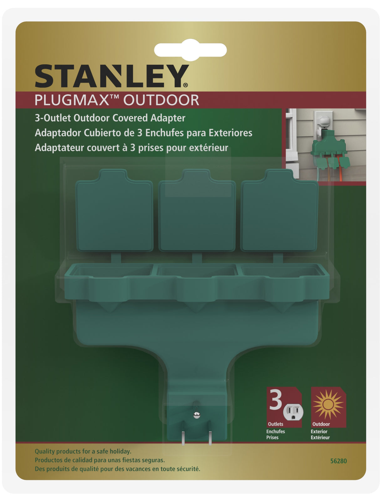 Stanley 3-Power Outlet PlugMax Outdoor Adapter