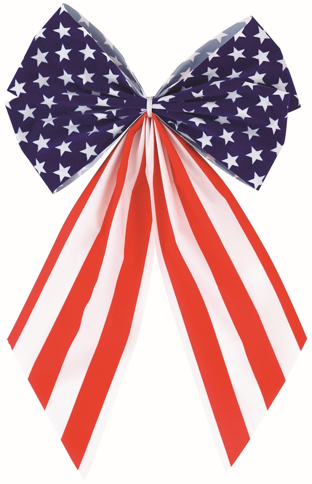 Four loop ribbon designed to look like the red, white and blue American flag.