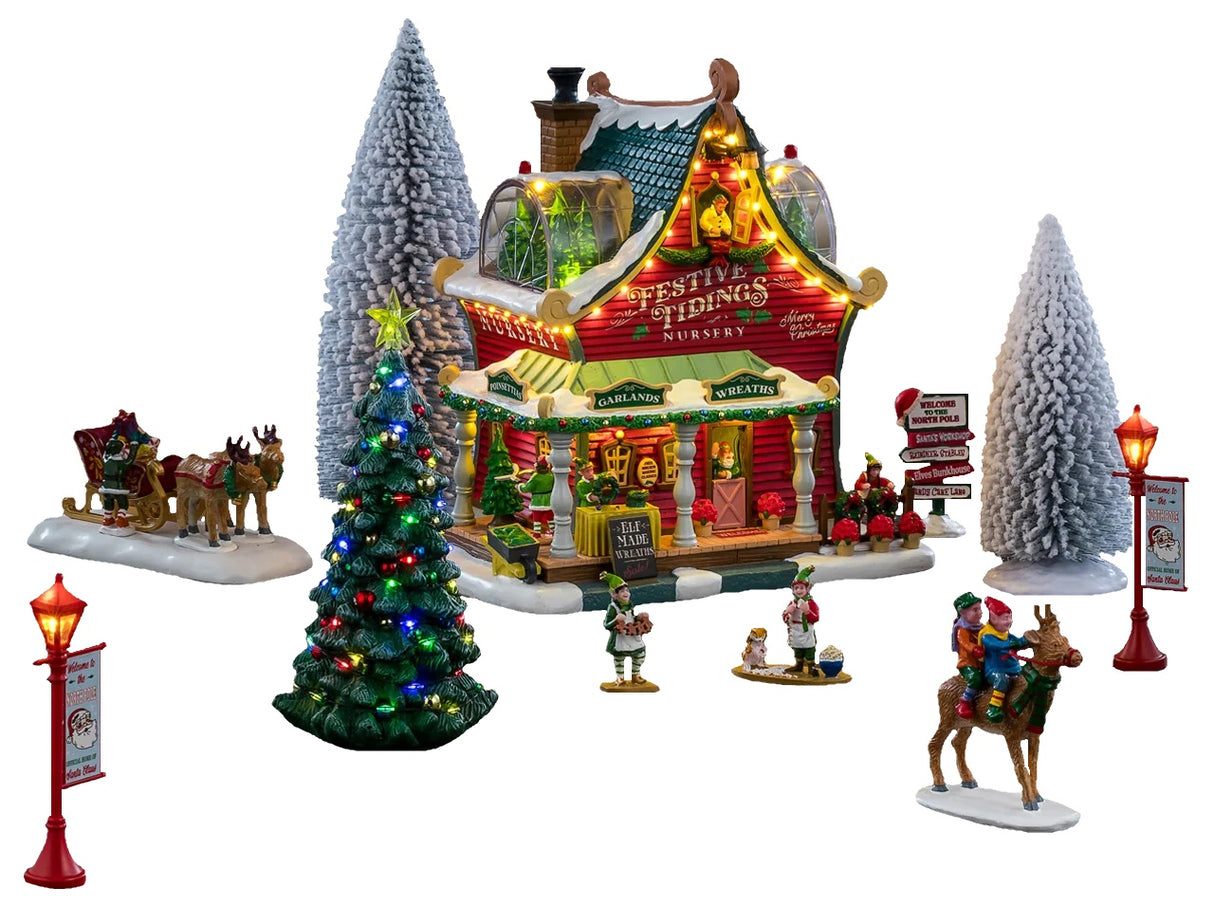 This image shows what this Lemax house set looks like on a white background.