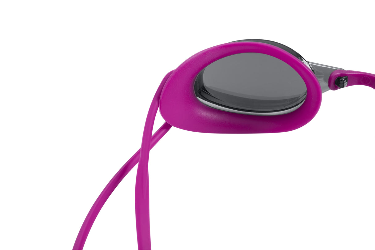 This image shows the inside of the eyecup of the magenta goggles.