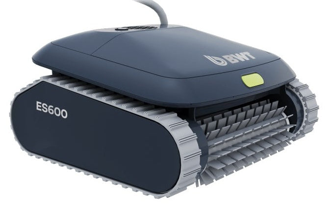 This is another angle showing what this robotic pool cleaner looks like on a white background.