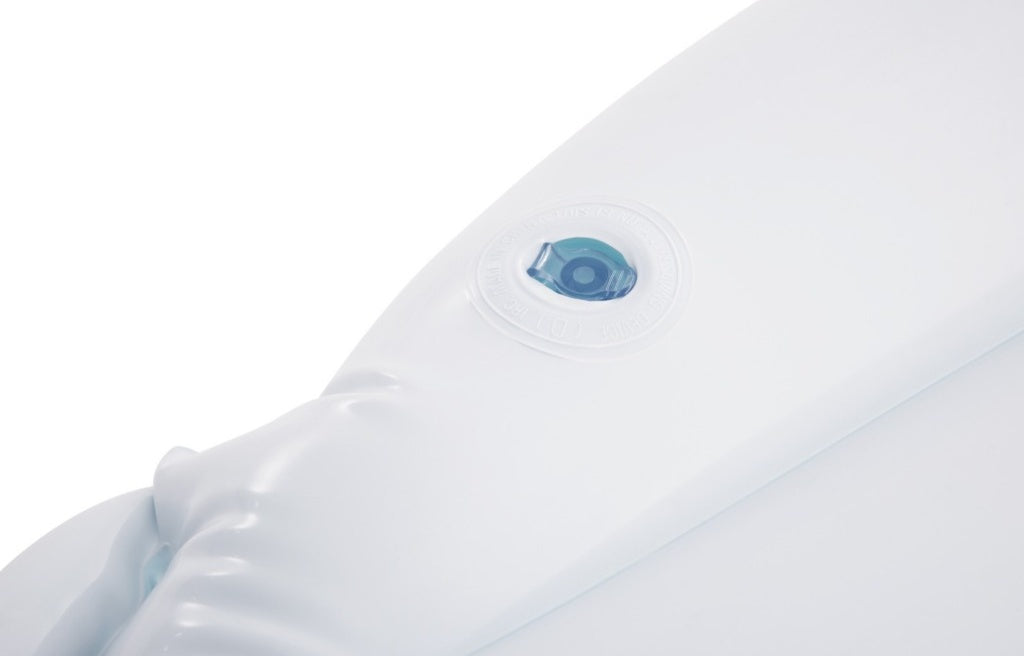 This is an up close view of the inflatable air valve.