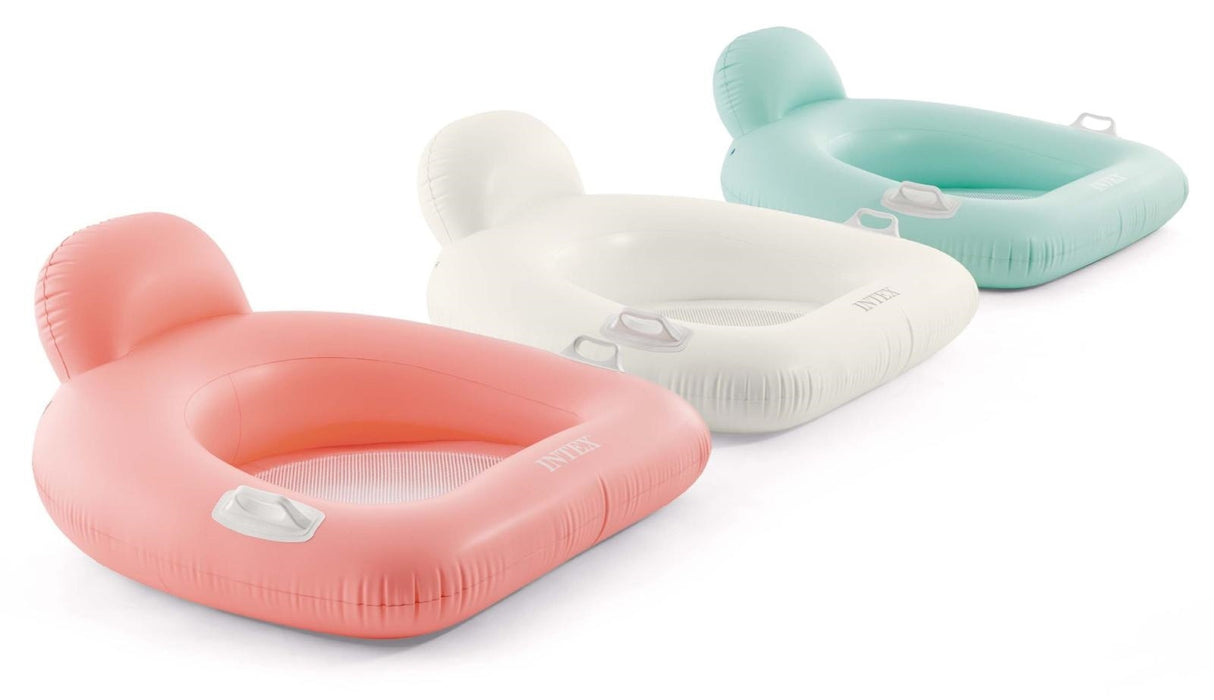 This image shows all three of the different color options available for this pool chair.