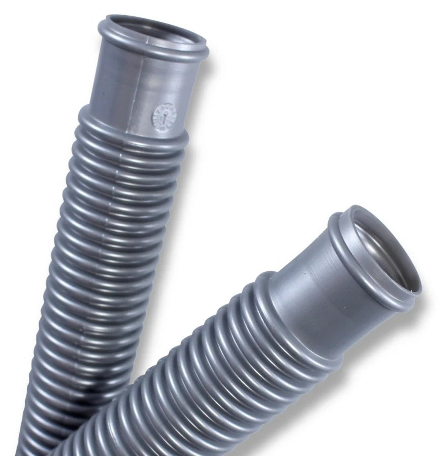 This image shows the silver pool hose on a white background.