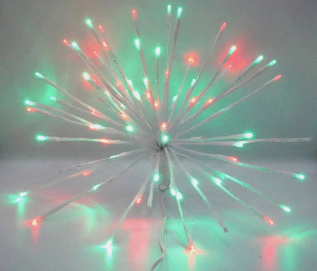 This image shows the red and green colored burst with the lights on.