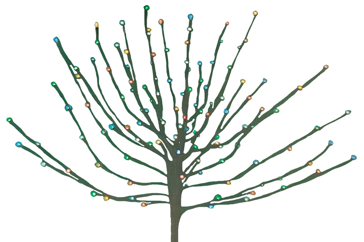 This image shows the multi-colored and cool white light burst decoration on a white background.