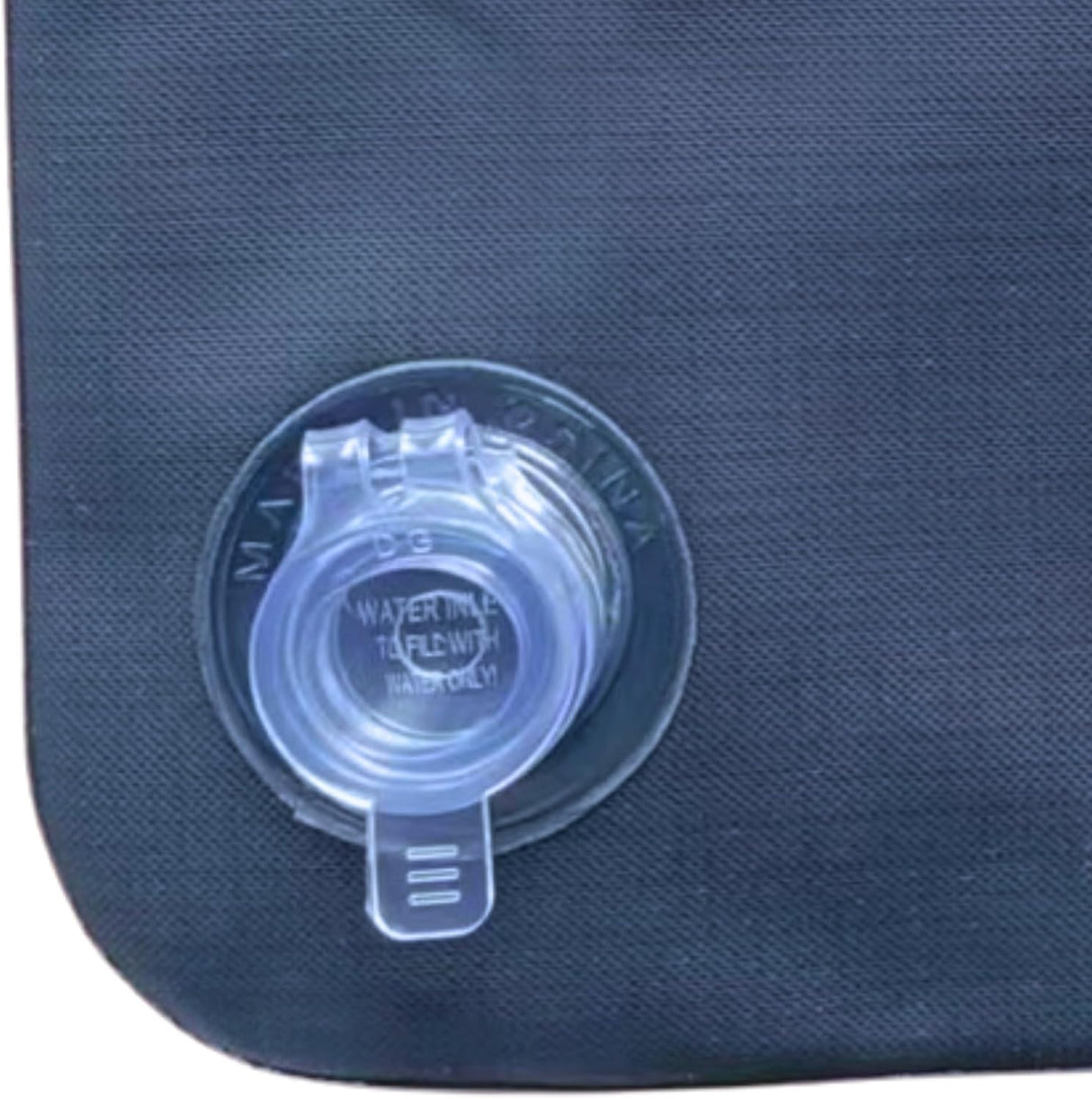 This image shows the up close valve that you open/close to fill or deflate.