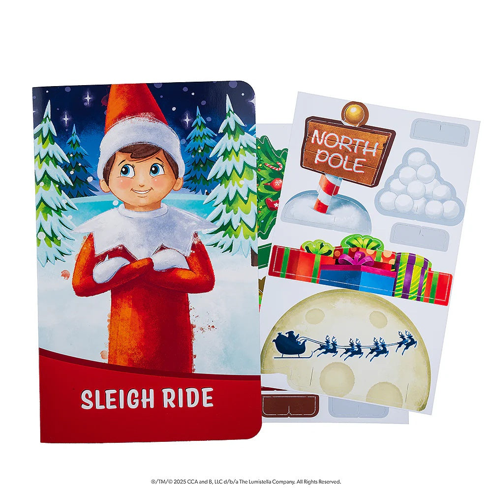 This image shows the Sleigh Ride folder and all the different things included in this kit.