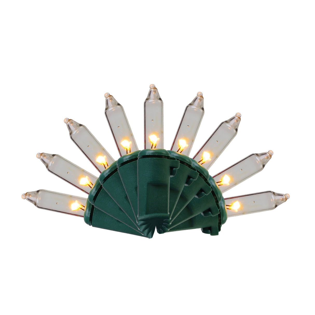 This image shows the warm white lights against a white background.