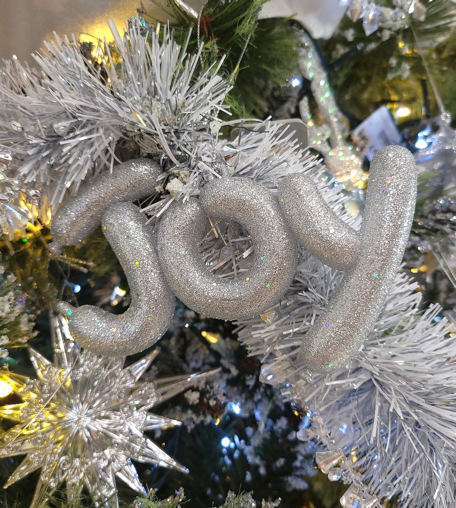 5" Silver Joy Balloon Ornament