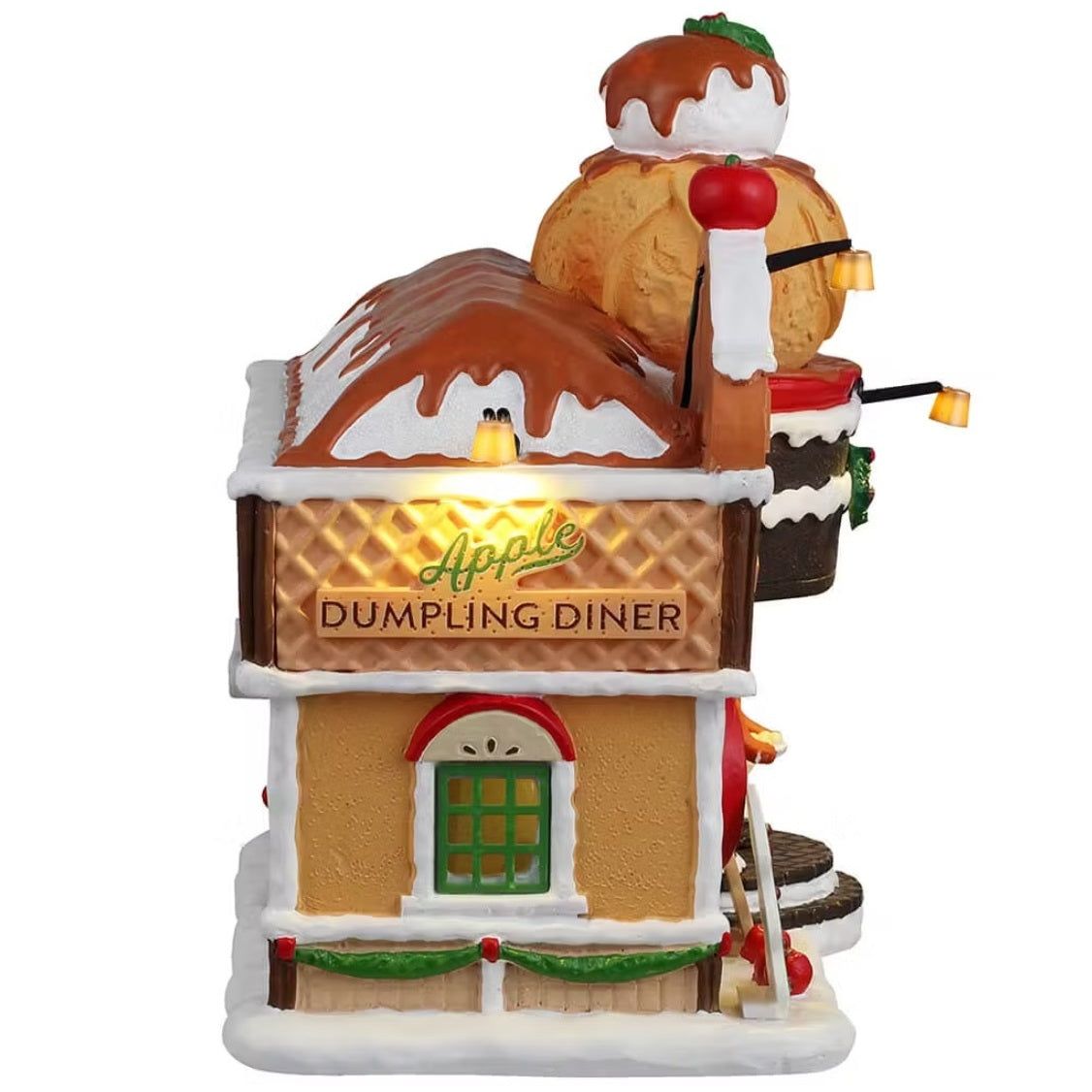 This is the other side of the building. The roof looks like it's covered in caramel and the sides look like they're made of waffle and cookies.