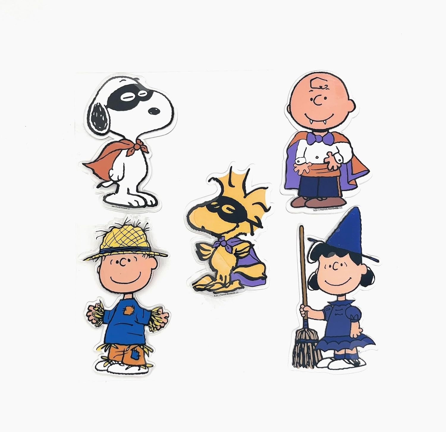 This image shows the packaging that these five window clings come in. They're Halloween themed.