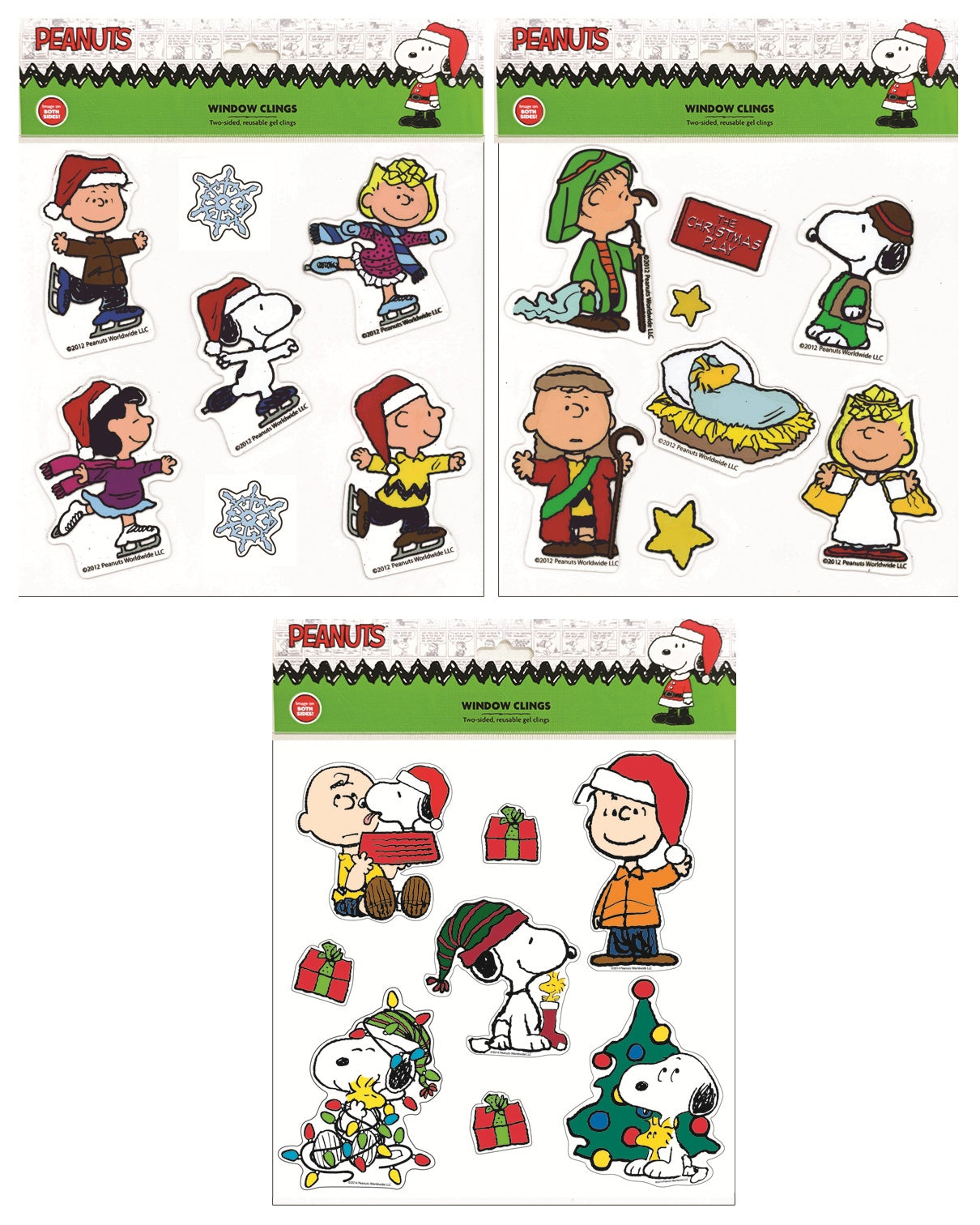 This image shows the three different options available for these window clings.