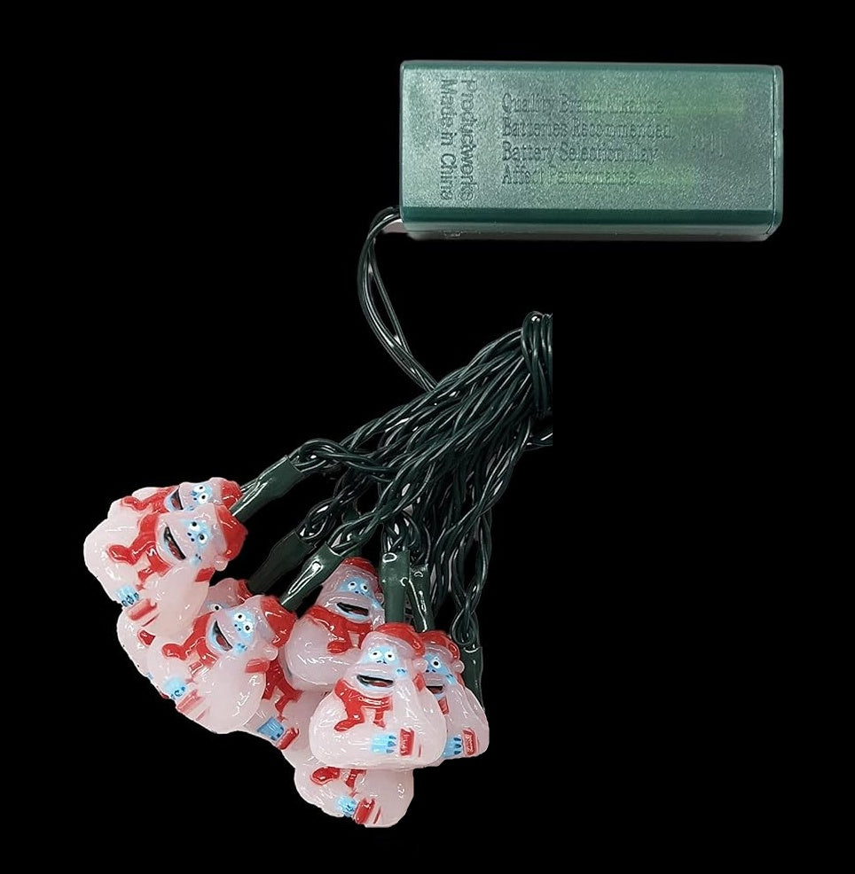 This image shows the Bumble lights on a black background. You can see the green battery box too.