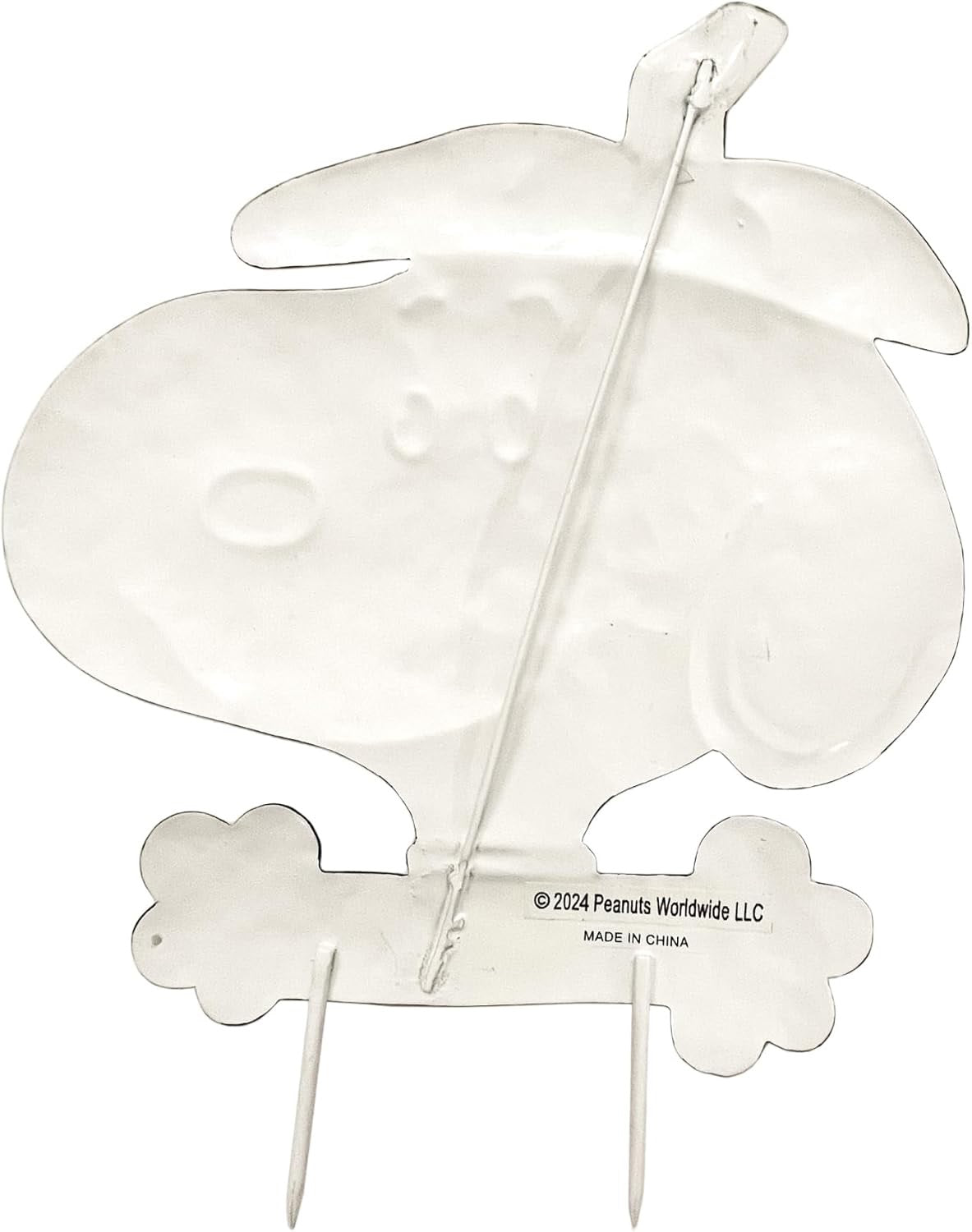 This image shows the back of the pumpkin press-in decoration so you can see the stakes.