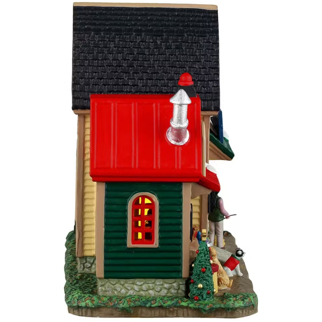 This is the other side of the building. You can see light coming through the window and the dogs waiting for treats at the booth.