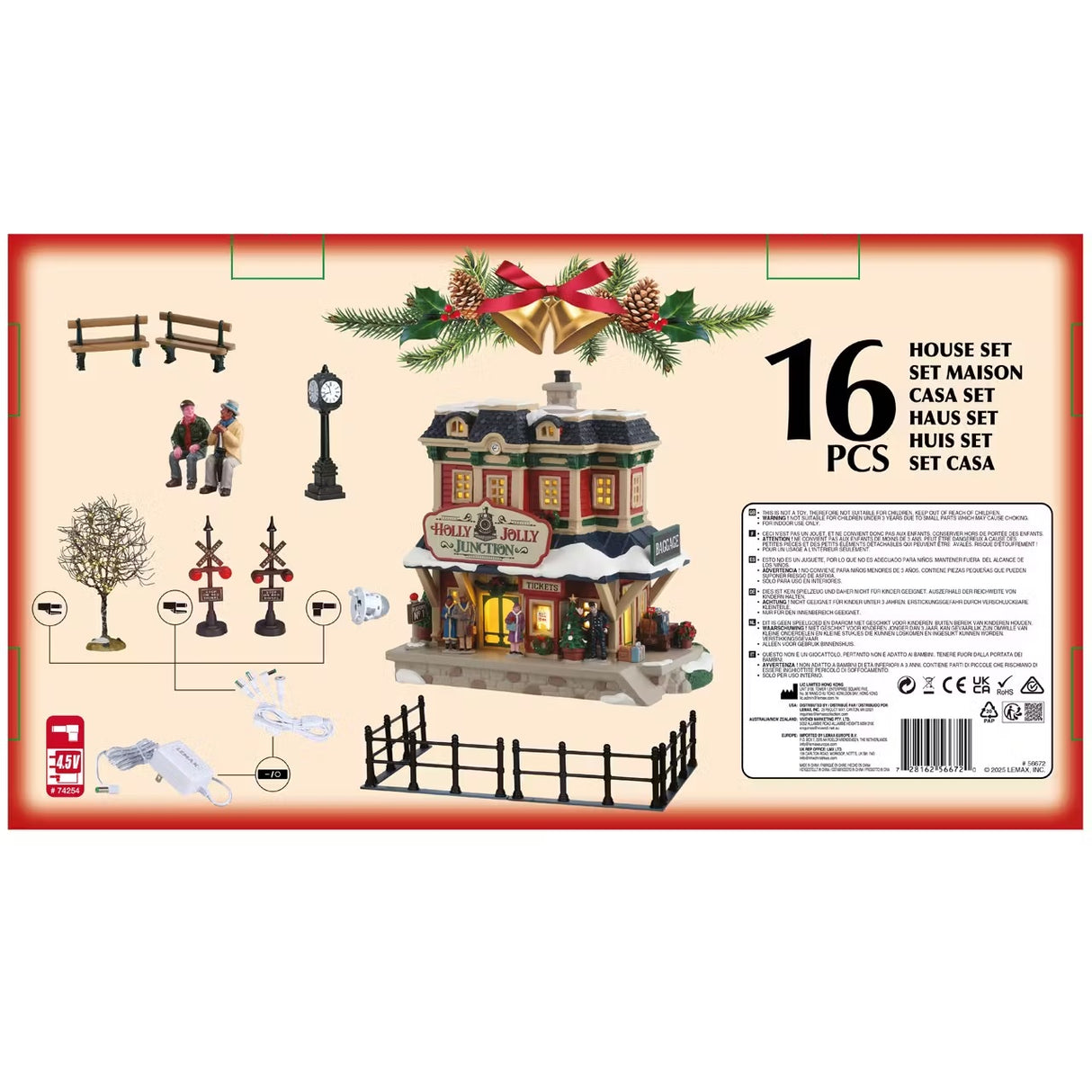 This is the back of the box showing all sixteen pieces included in this set.