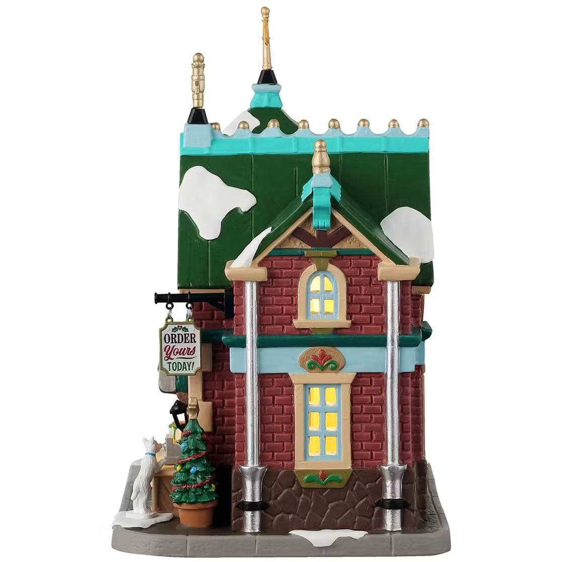 This is the other side of the building. There's a sign hanging off the side that reads "ORDER YOUR'S TODAY!"