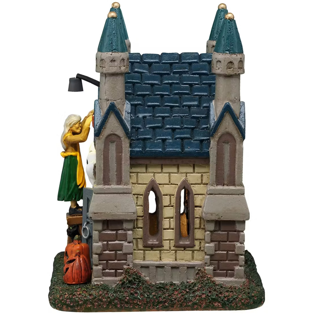 This is a different angle of the building. This is the side where you can see two windows and brick columns.