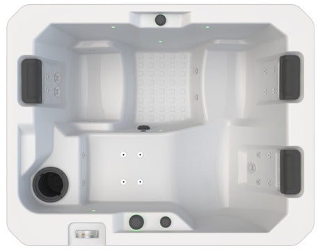 This is a picture of the hot tub from above.