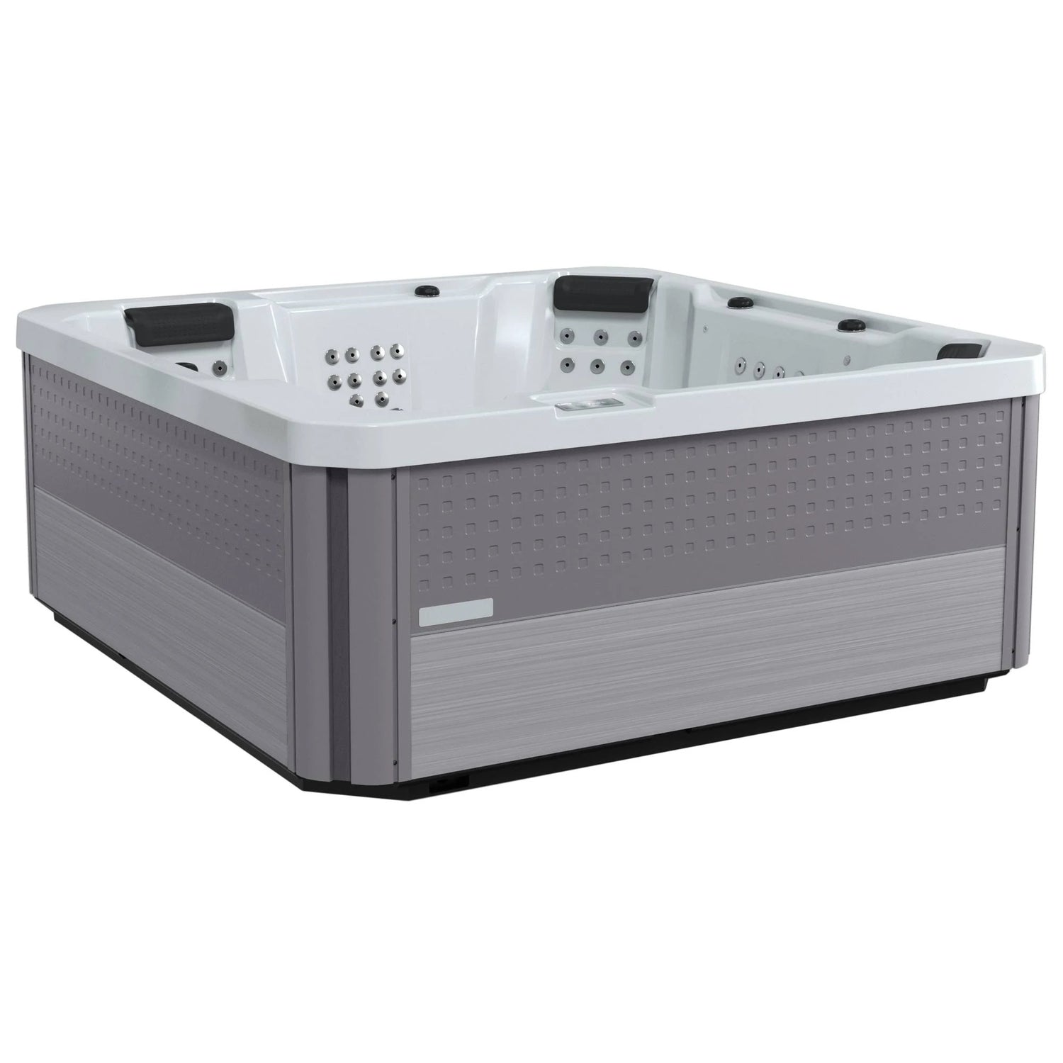 This is a picture of the hot tub from the side so you can see the shell colors: Dark Gray and Light Gray.