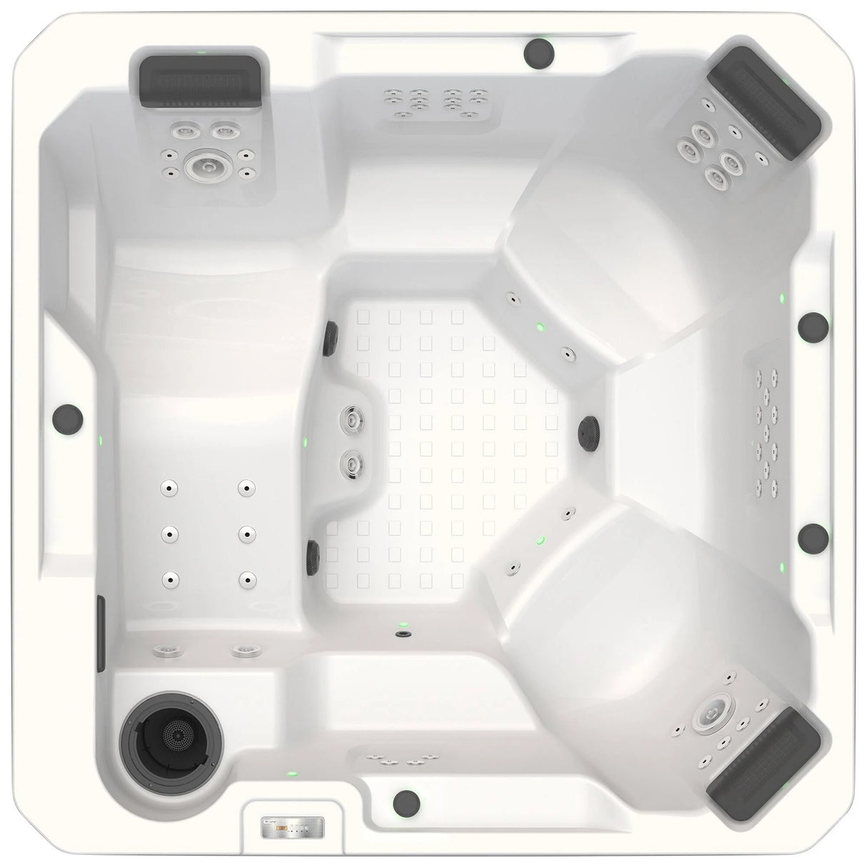 This is a picture of the hot tub from above so you can see all the seats and all the jets.