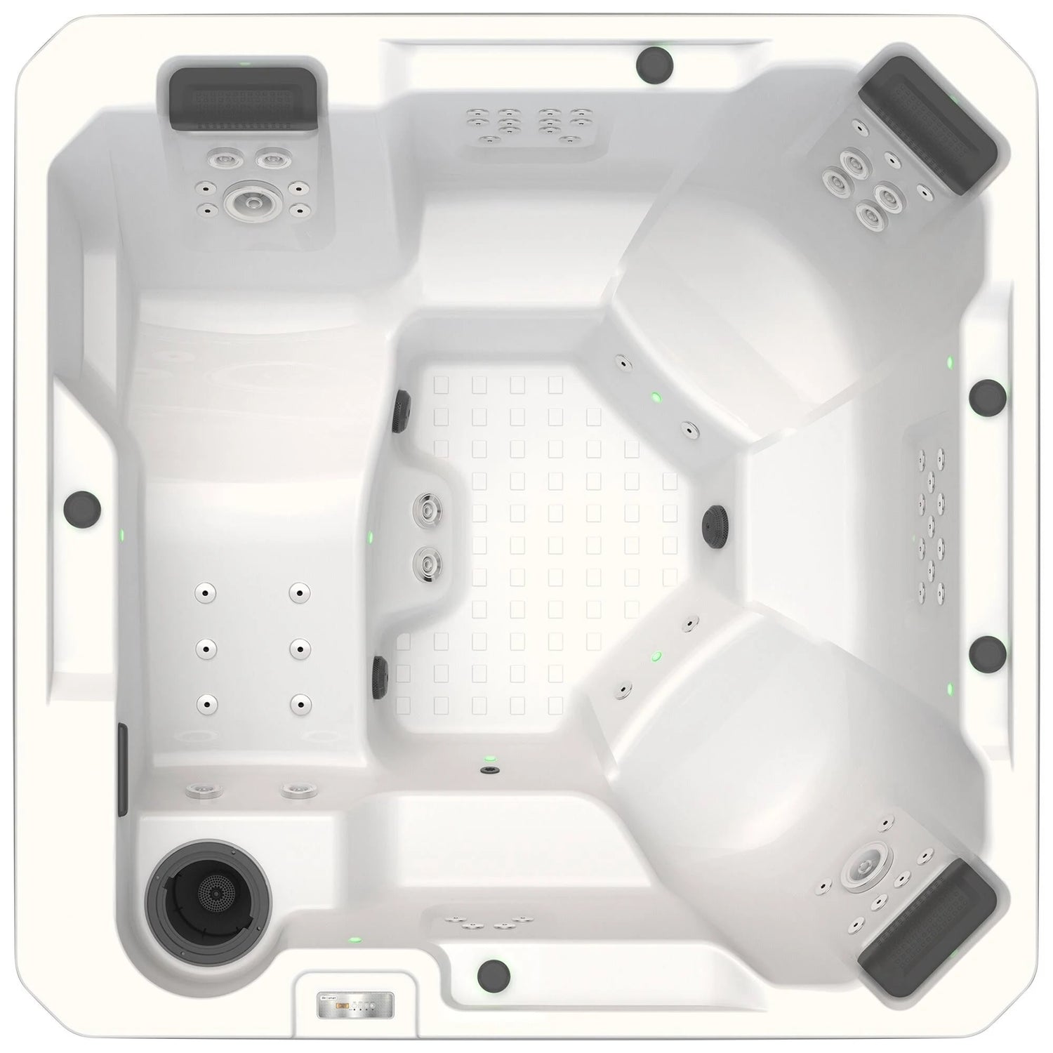 This is a picture of the hot tub from above so you can see all the seats and all the jets.