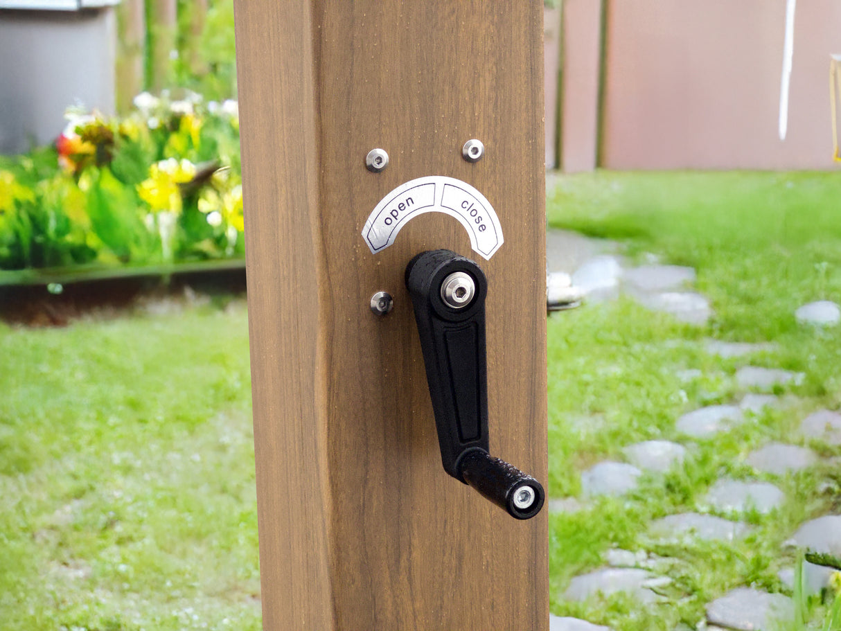 10' x 13' Woodgrain Georgetown Louver Outdoor Sun Shelter