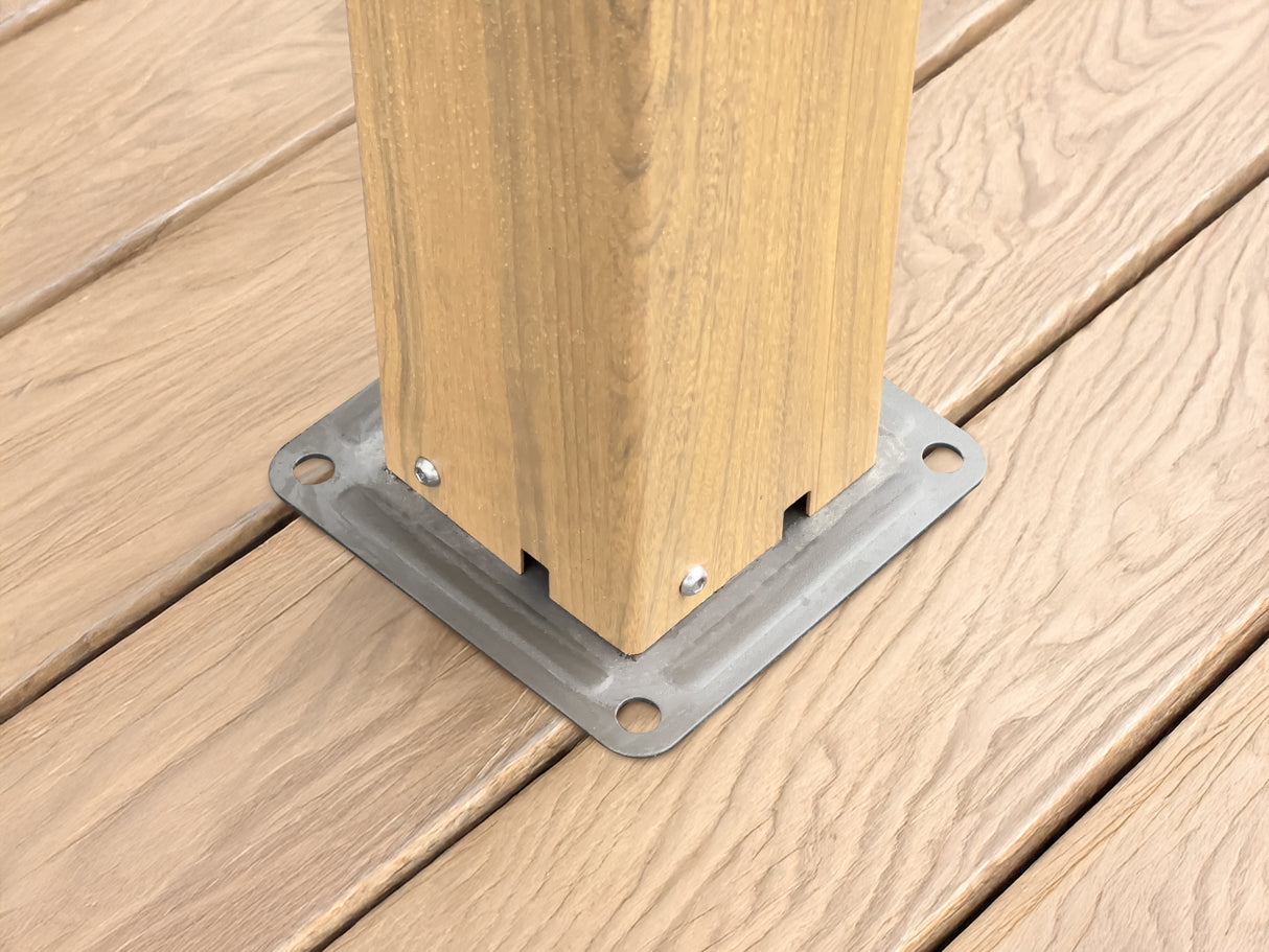 10' x 13' Woodgrain Georgetown Louver Outdoor Sun Shelter