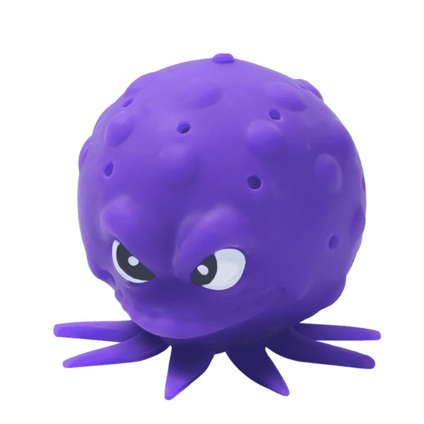 This image shows what the purple octopus ball looks like up close.