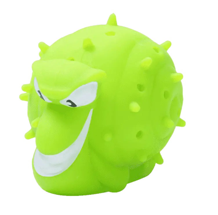 This image shows what the green snail ball looks like up close.