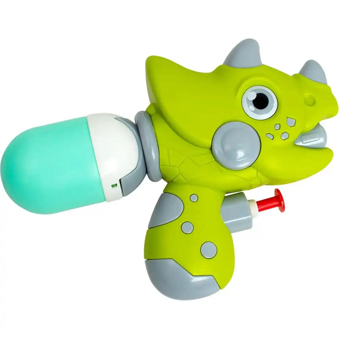 Small water gun shaped like a green dinosaur.