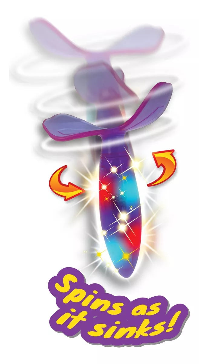 This image shows how the toy lights up and spins.