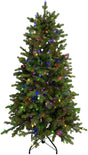 This image shows the 5 ft. artificial tree with Multi-Colored Starry Lights. This tree is up against a white background.