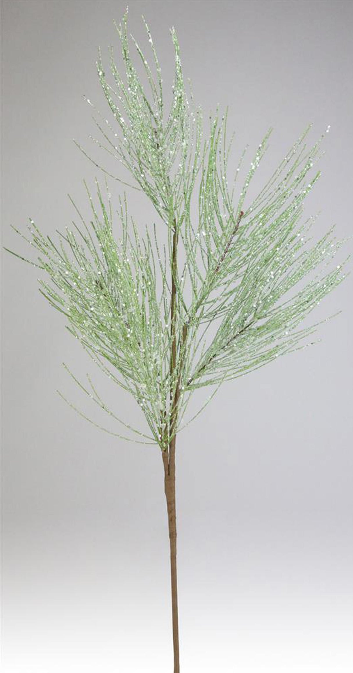 Green colored pick spray on a brown stem. Perfect for a vase.