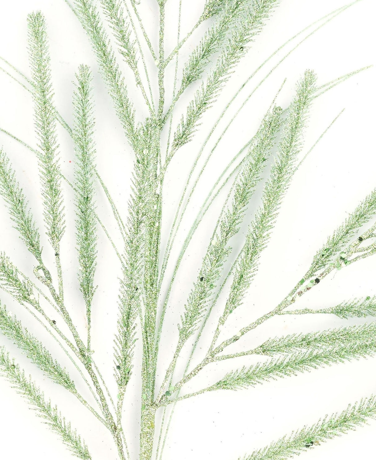 This is an up close view of the spiky grass and the glitter.