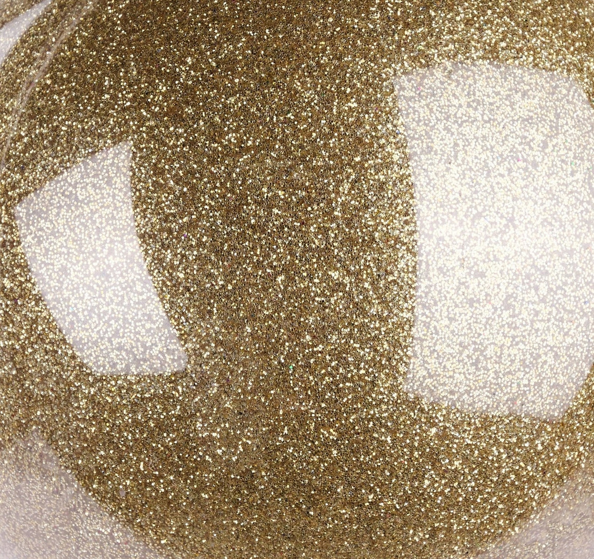 This is an up close view of the gold glitter plastic.