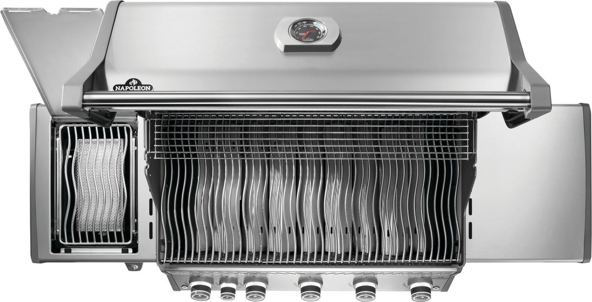 This is a view of the grill with it's grates from up above.