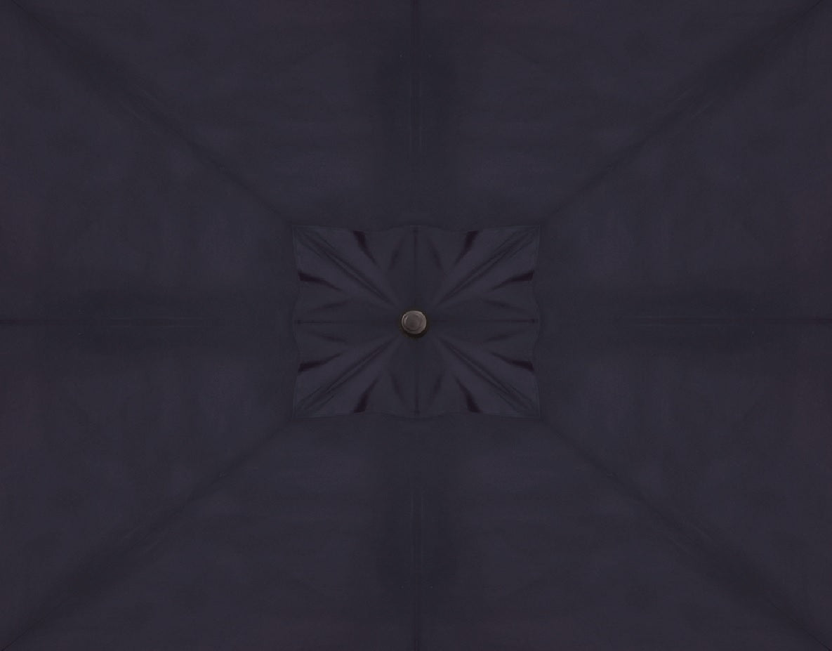 6.5' x 10' Auto Tilt Rectangular Market Black Frame Navy Canopy Umbrella