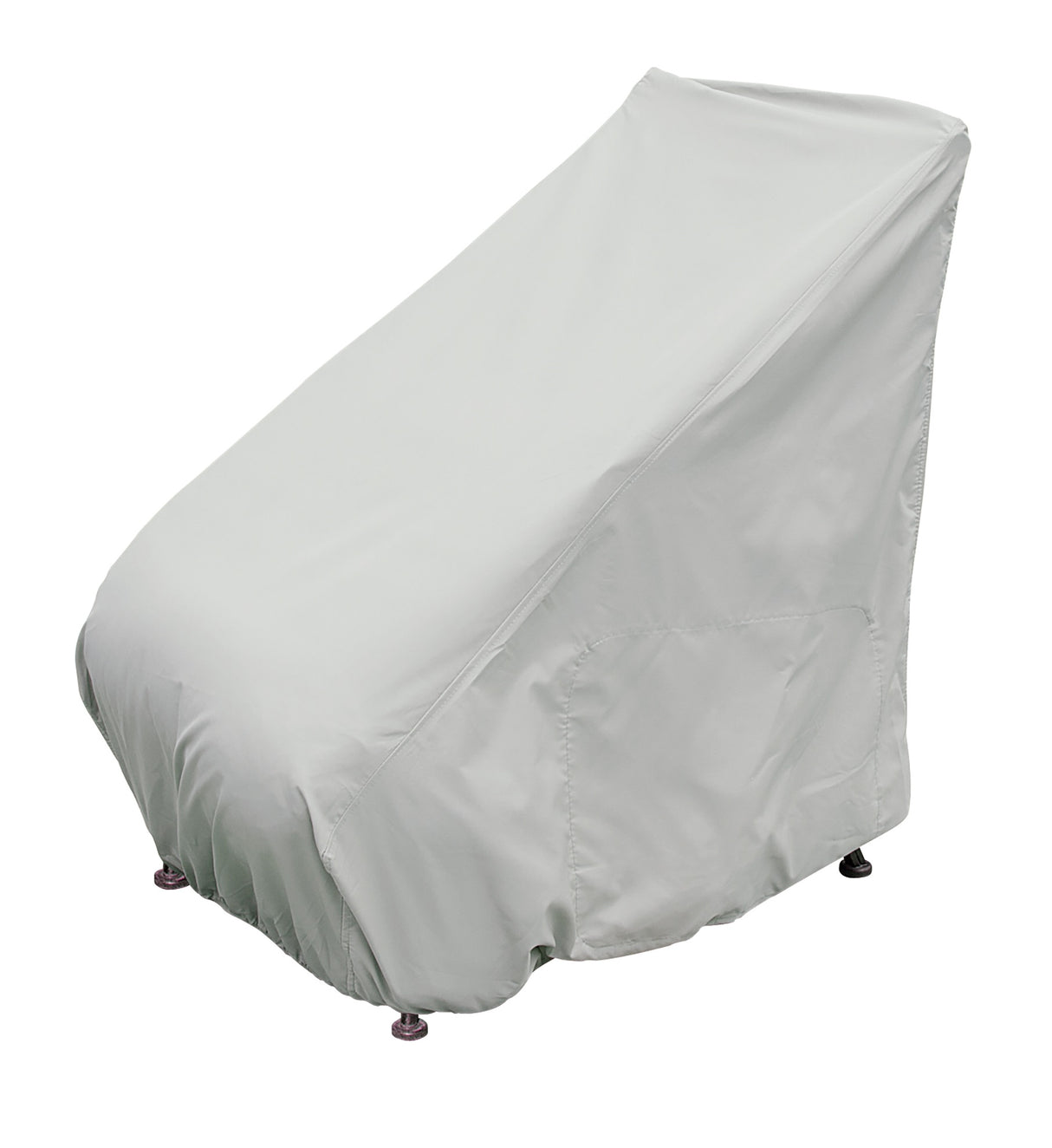 Protective outdoor furniture cover. The color is light gray. It fits a Counter Height Chair.