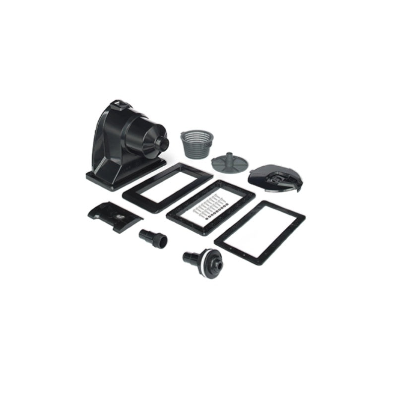 This image shows everything included when you buy the black wide mouth skimmer.