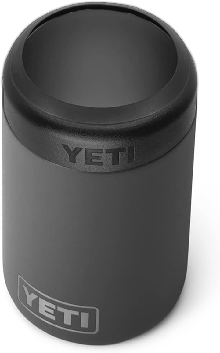 Charcoal colored Yeti colster.