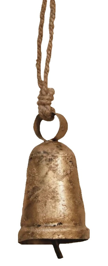 Ornament shaped like a gold bell.