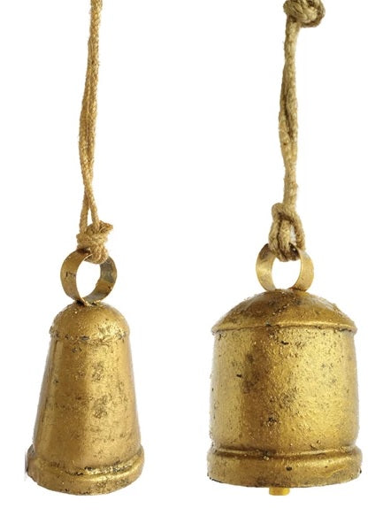 Ornament shaped like a gold bell.