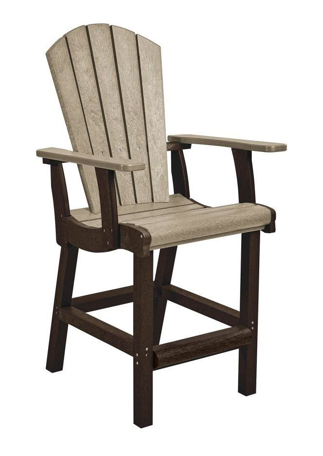 A beige and brown armchair