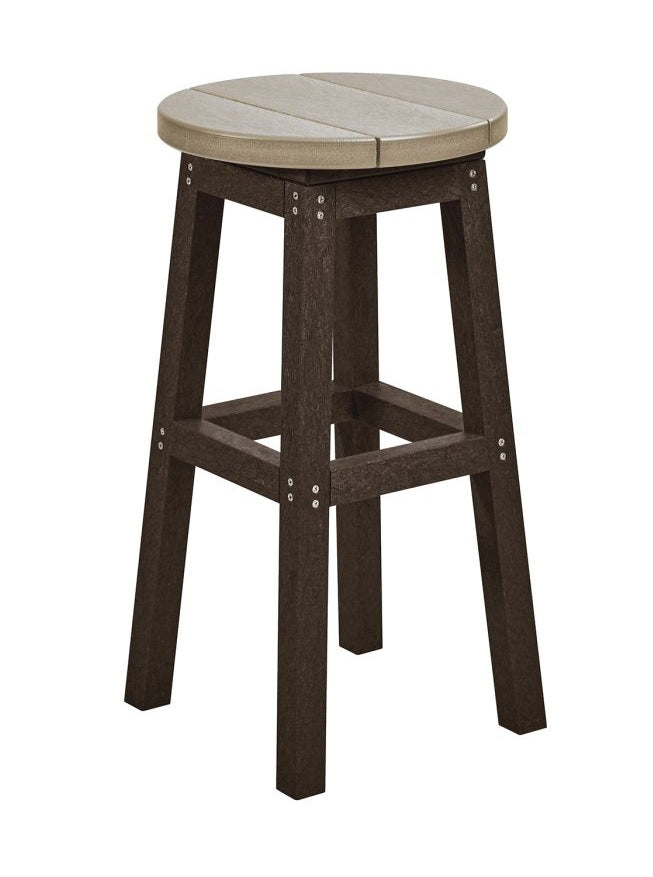 A beige and brown backless stool