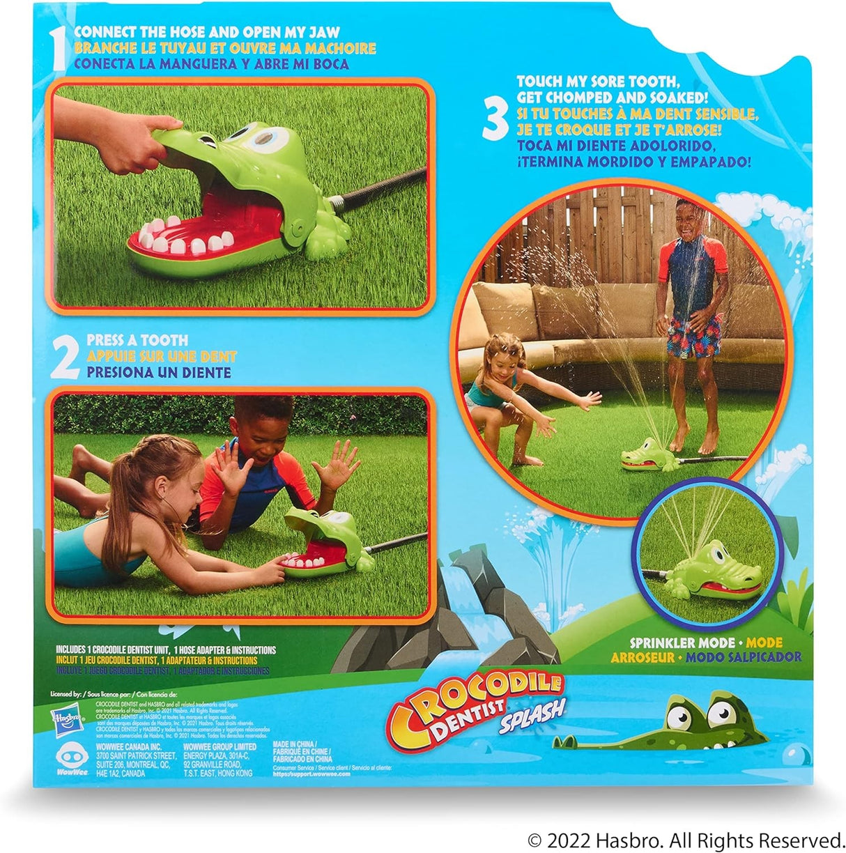 A game where you choose a tooth and press down with your finger. But if the crocodile snaps down, you get chomped AND soaked!