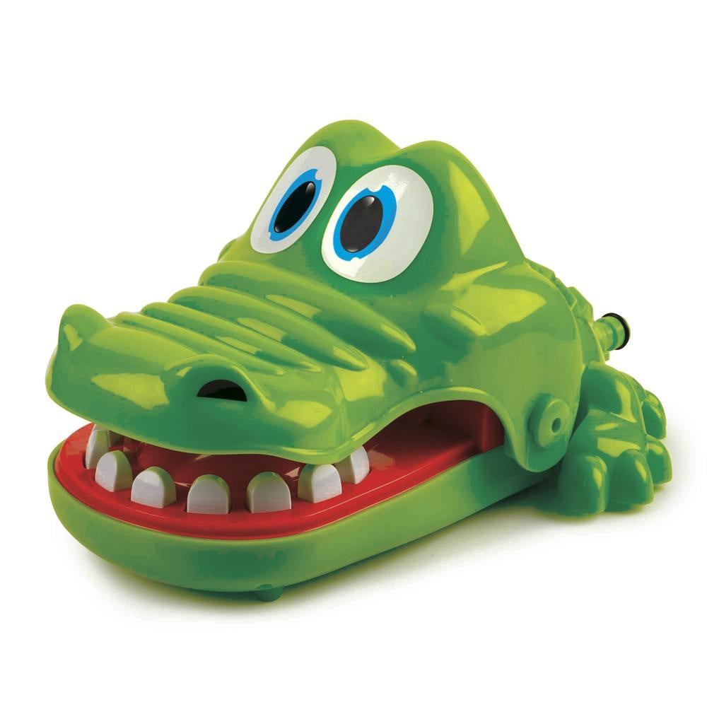 A game where you choose a tooth and press down with your finger. But if the crocodile snaps down, you get chomped AND soaked!